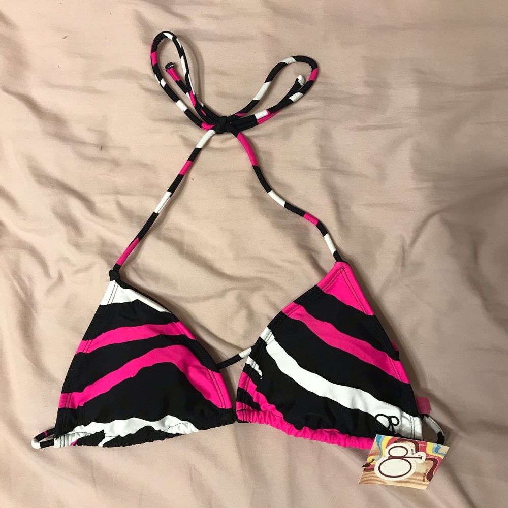 Zebra print swimsuit top